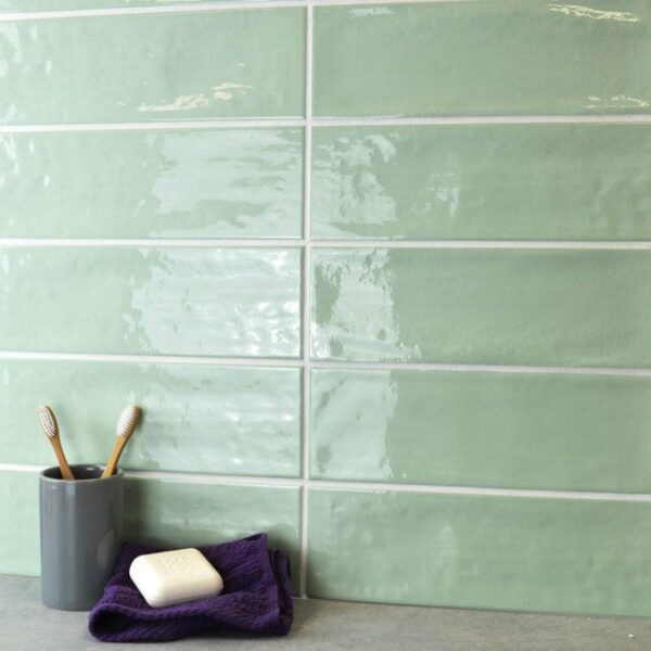 Eton Rustic Gloss Green Metro Tiles - Image 4