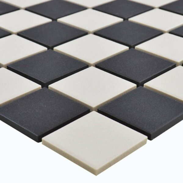 Churchill Snow & Midnight Chequer Mosaic Tiles - Image 12