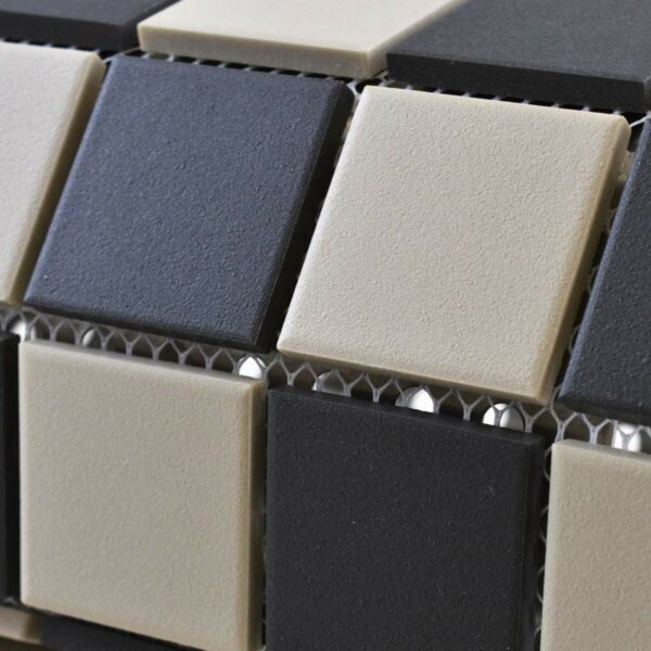 Churchill Snow & Midnight Chequer Mosaic Tiles - Image 11