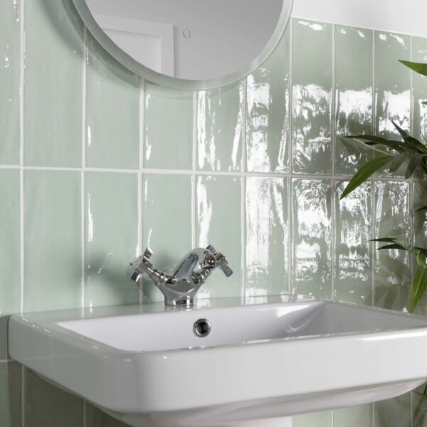 Eton Rustic Gloss Green Metro Tiles - Image 3