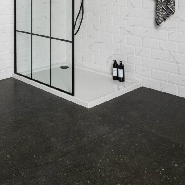 Ghent Black Matt Stone Effect 80x80 Wall and Floor Tiles - Image 4