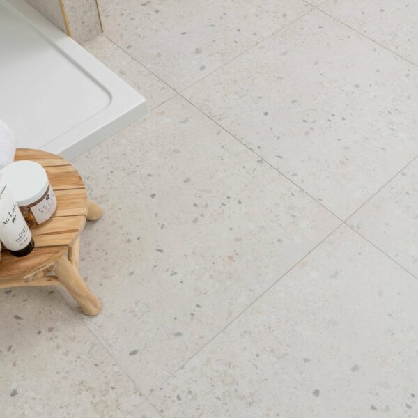 Flecks Matt Light Grey Terrazzo Effect Wall and Floor Tiles - Image 11