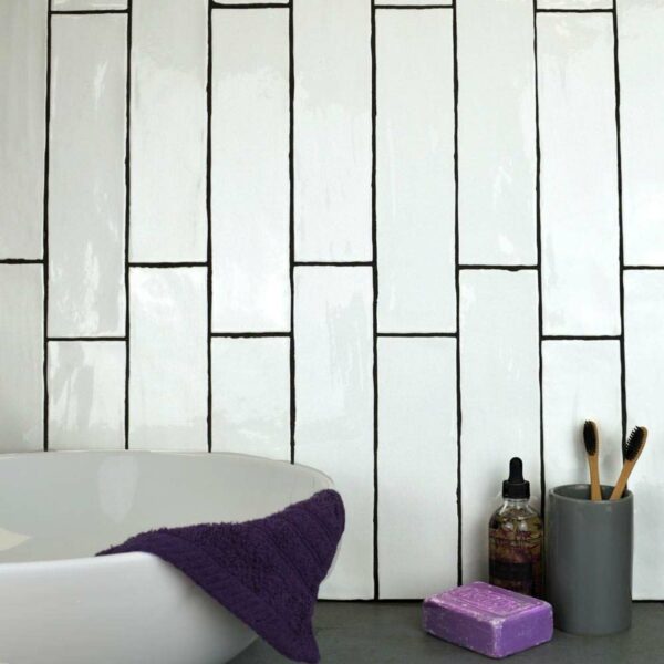 Rustic Gloss White Metro Tiles - Image 5