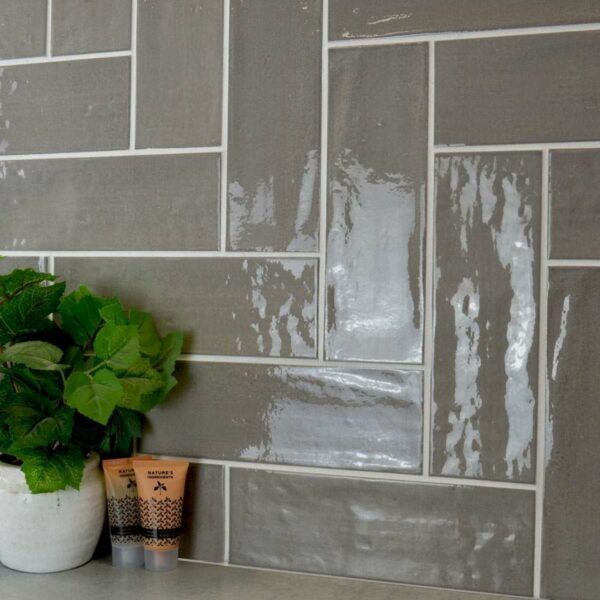 Rustic Gloss Ceramic Grey Metro Tiles