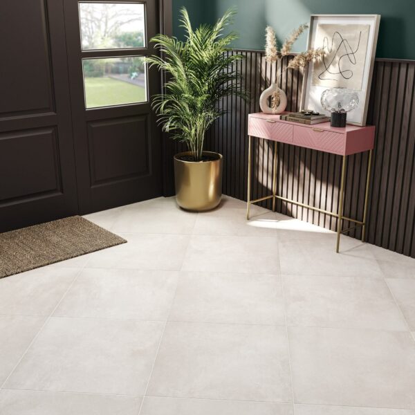 Cimento Light Grey Concrete Effect 600x600 Wall and Floor Tile