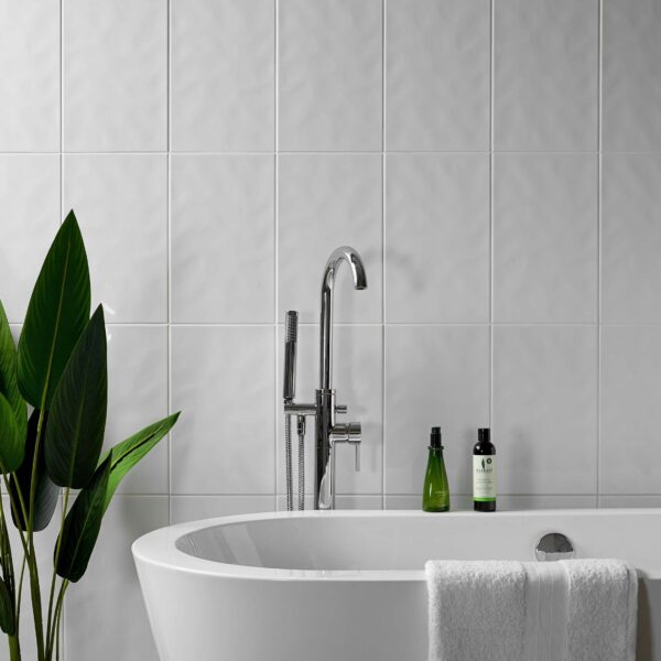 Crystal White Gloss Bumpy 250x200 Ceramic Wall Tiles