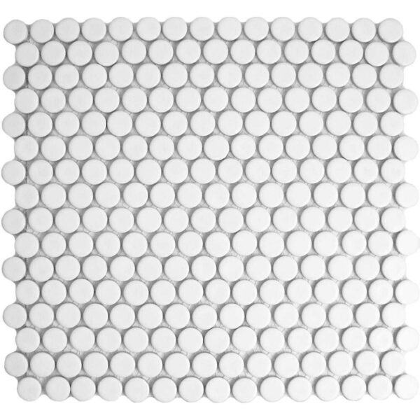 Pixel White Circular Matt 19mm Mosaic Tiles - Image 2