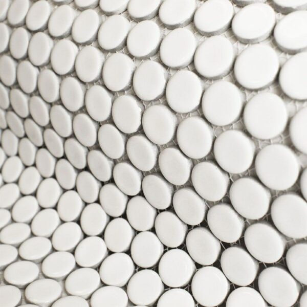 Pixel White Circular Matt 19mm Mosaic Tiles - Image 3