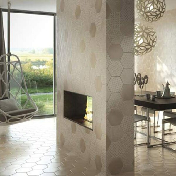 Souk Cream Patchwork Hexagon Tiles