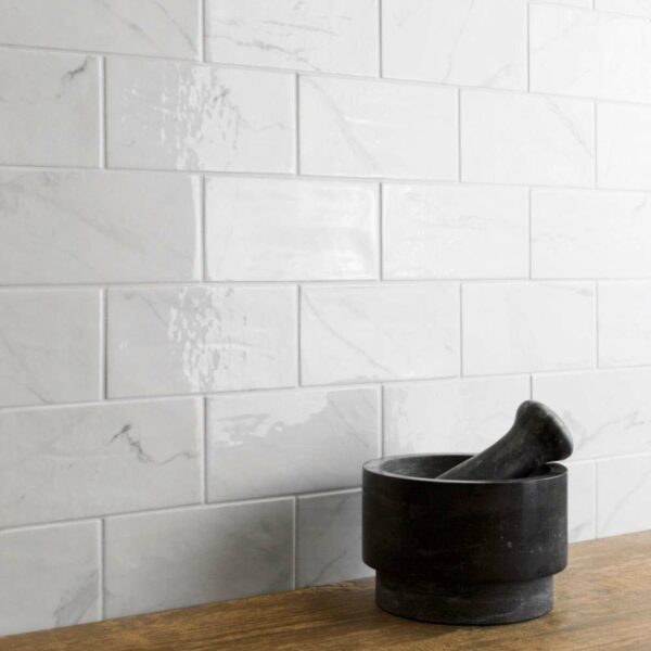 Vena Biana Mini Bumpy Gloss Marble Effect Metro Tiles - Image 6