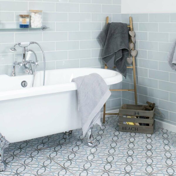 Aquarelle Gloss Mint Blue Brick Tiles - Image 4