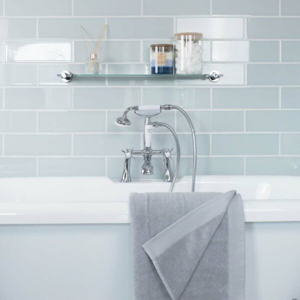 Aquarelle Gloss Mint Blue Brick Tiles