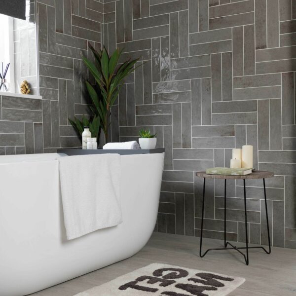 Faith Grey Gloss Wall and Floor Tile - Image 6