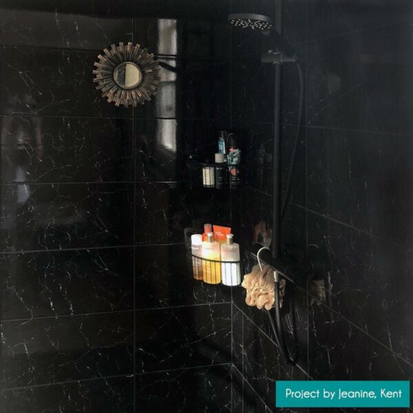 Decorum Black Marble Effect Gloss Tiles - Image 3