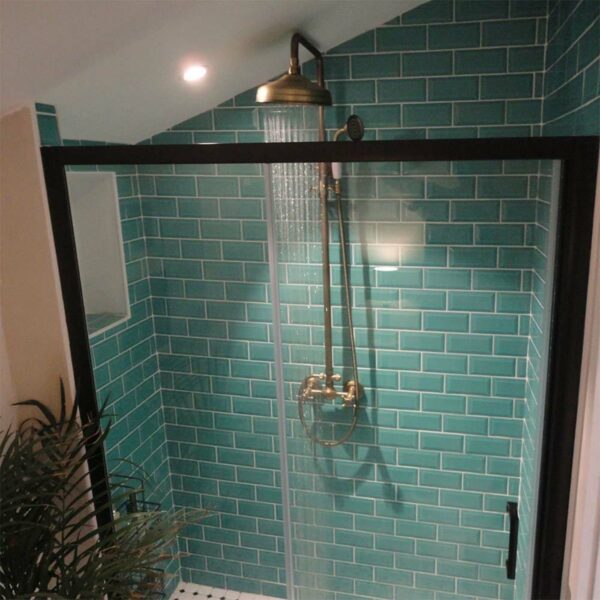 Antique Monceau Teal Crackle Tiles