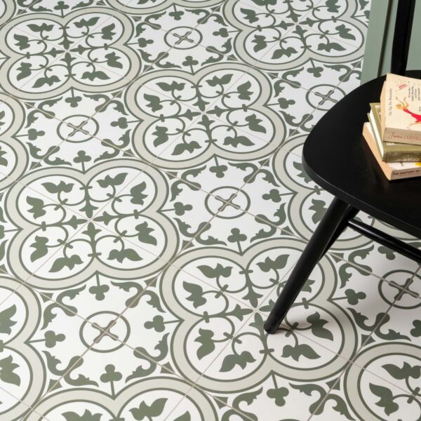 Ledbury Olive Green Pattern Wall and Floor Tiles - Image 3