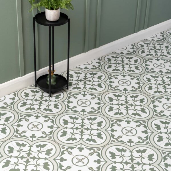 Ledbury Olive Green Pattern Wall and Floor Tiles - Image 7