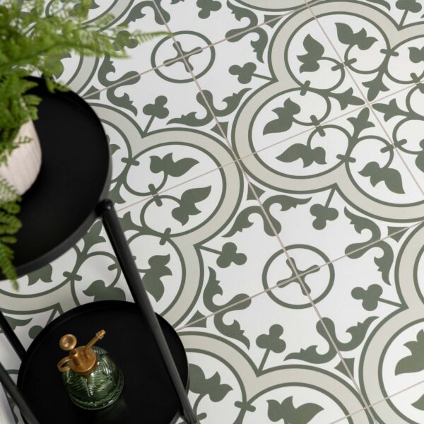 Ledbury Olive Green Pattern Wall and Floor Tiles - Image 6