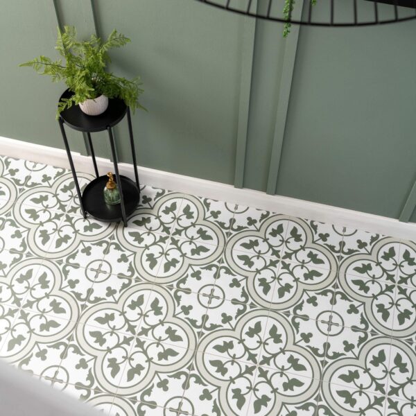 Ledbury Olive Green Pattern Wall and Floor Tiles - Image 5