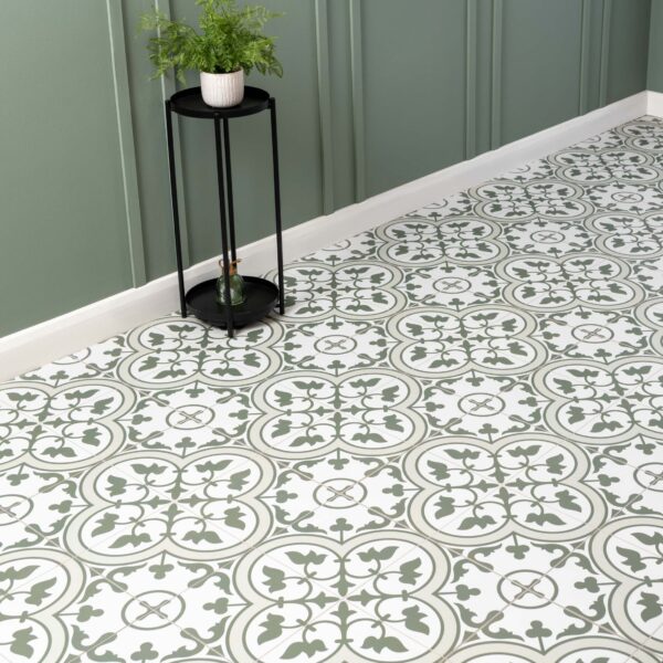 Ledbury Olive Green Pattern Wall and Floor Tiles - Image 8