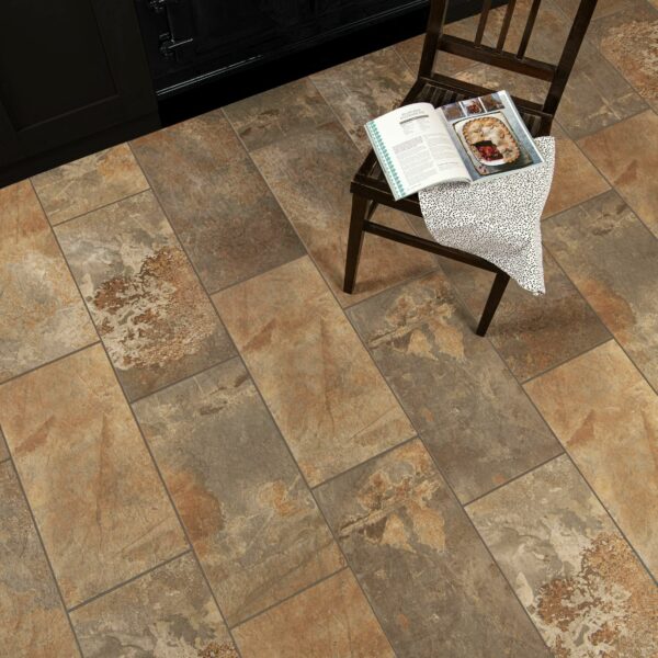 Burnished Multicolour Brown Slate Effect Wall and Floor Tiles