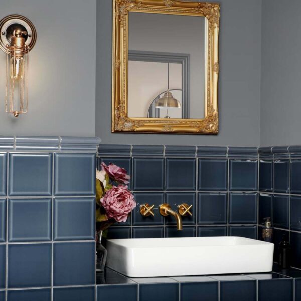 Capsule? Dark Blue Grey Gloss Flat 150x150 Wall Tiles - Image 2