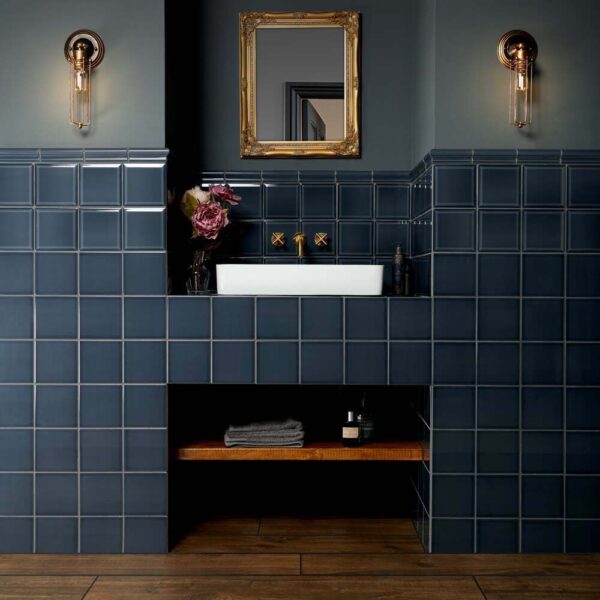 Capsule? Dark Blue Grey Gloss Flat 150x150 Wall Tiles