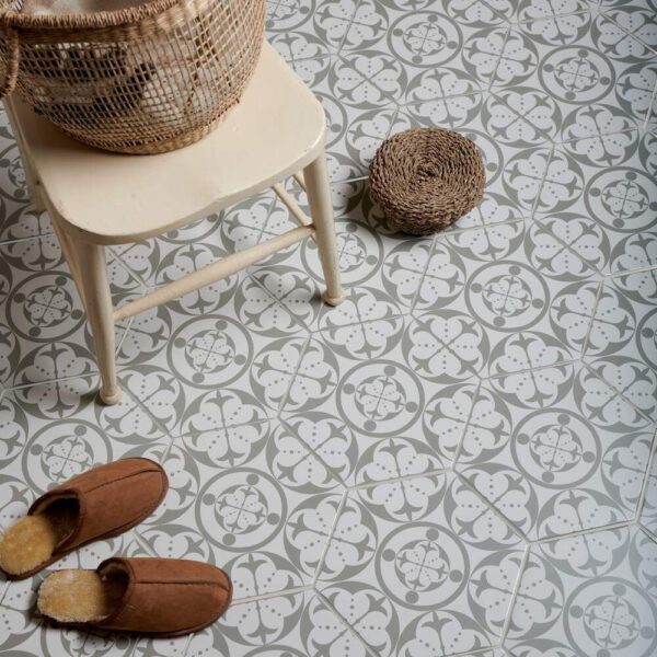 Kendal Hexagon Grey Satin Pattern Wall and Floor Tiles - Image 4