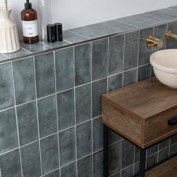 Farringdon Green Gloss Metro Wall Tiles - Image 9