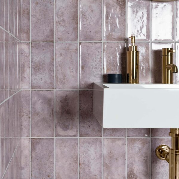 Farringdon Purple Gloss Metro Wall Tiles - Image 5