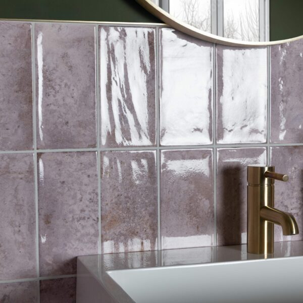 Farringdon Purple Gloss Metro Wall Tiles - Image 4