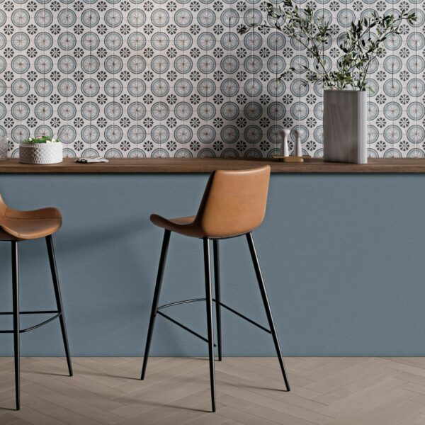 Dante Dhalia Blue Matt Patterned Wall and Floor Tiles - Image 8