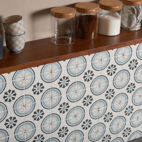 Dante Dhalia Blue Matt Patterned Wall and Floor Tiles - Image 7