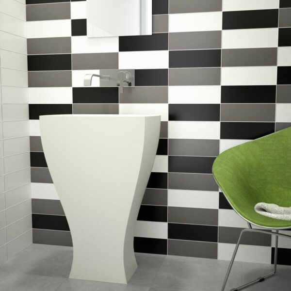 Linear Matt Dark Grey Brick Tiles