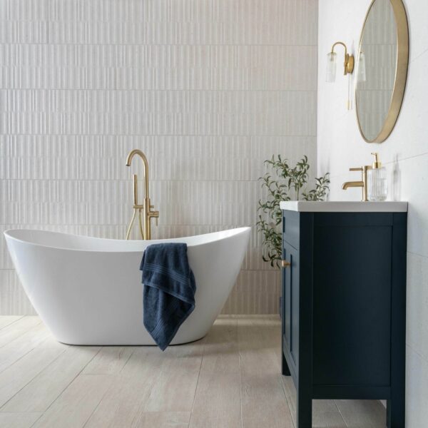 Dover Waves Bone Matt Stone Effect Wall Tiles - Image 5