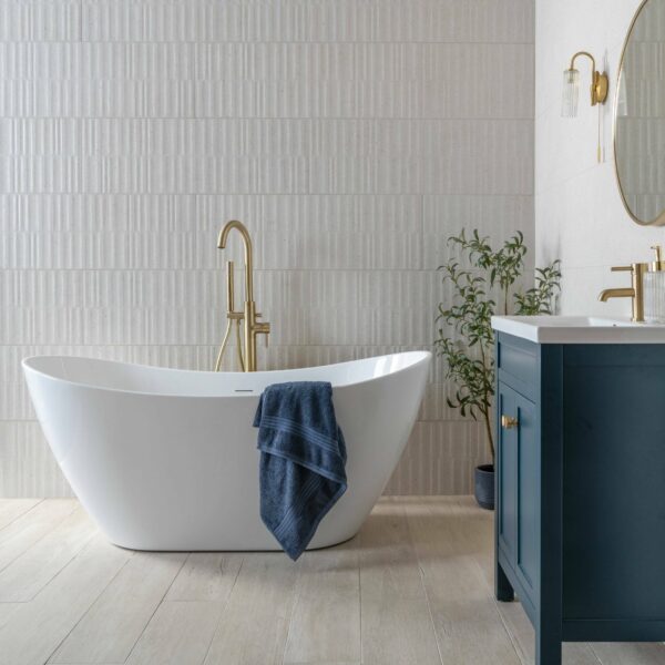 Dover Waves Bone Matt Stone Effect Wall Tiles - Image 3