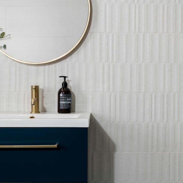 Dover Waves White Matt Stone Effect Wall Tiles