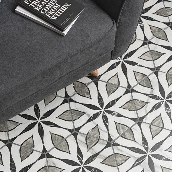 Bardiglio Hexagon Matt Pattern Wall and Floor Tiles - Image 2