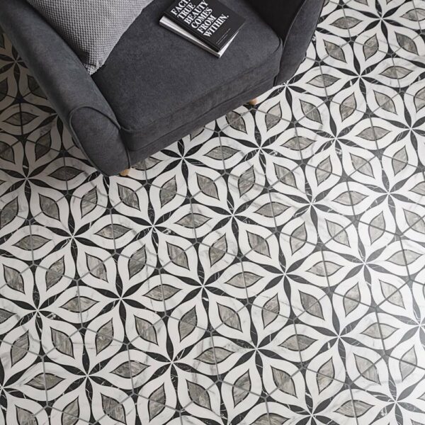 Bardiglio Hexagon Matt Pattern Wall and Floor Tiles - Image 3