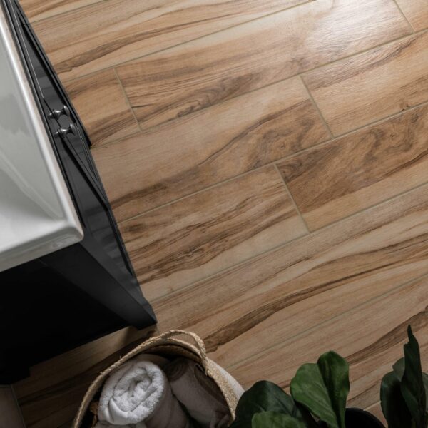 Elder Natural Cream Wood Effect Ceramic Floor Tiles - Image 4