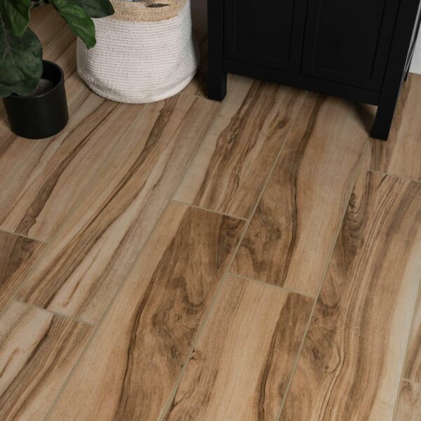 Elder Natural Cream Wood Effect Ceramic Floor Tiles - Image 3