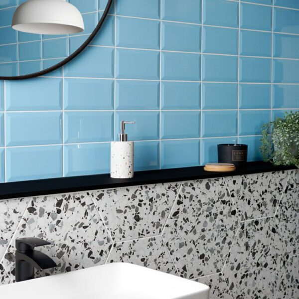 Euston Square Gloss Blue Metro Tiles - Image 3