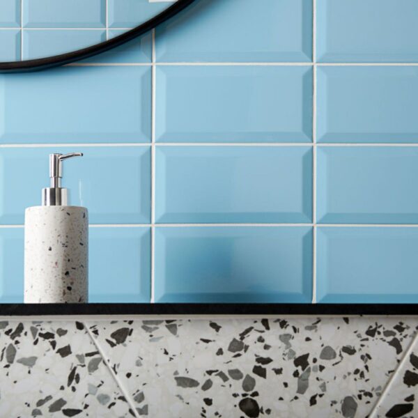 Euston Square Gloss Blue Metro Tiles - Image 6