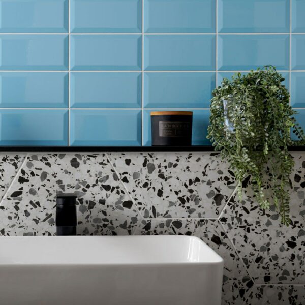 Euston Square Gloss Blue Metro Tiles - Image 4