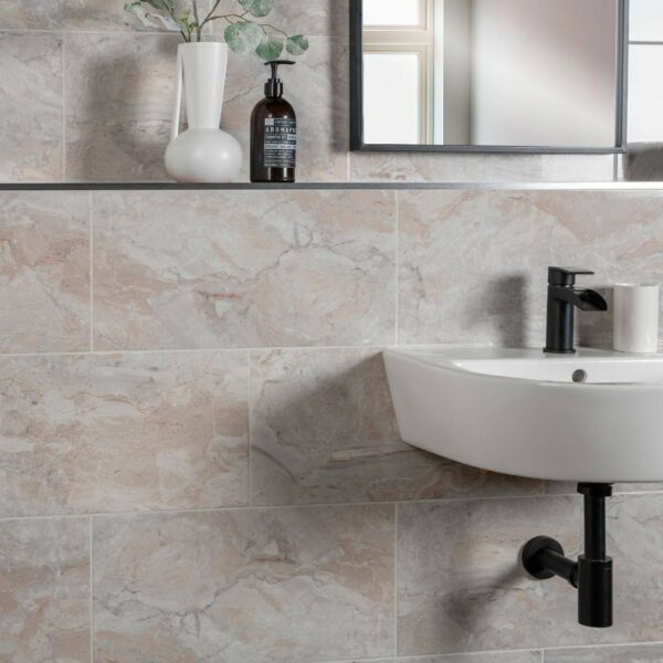 Cherish White Pearl Gloss Marble Effect Tiles - Image 4