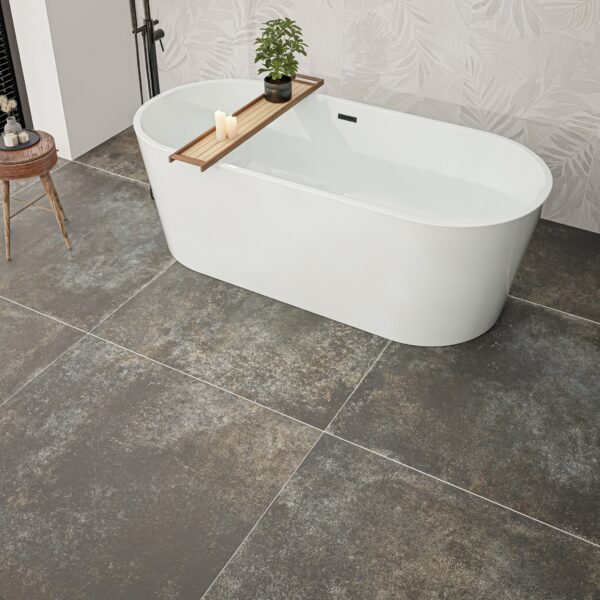 Ambleside Dark Grey Matt Stone Effect Wall and Floor Tiles