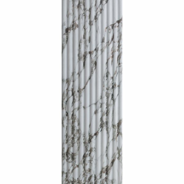 Indulgence White Calacatta Viola Marble Effect Fluted Decor Wall Tiles - Image 12