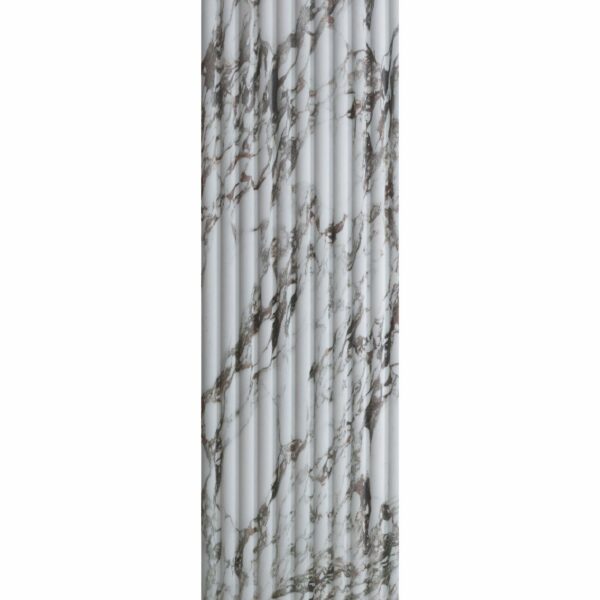 Indulgence White Calacatta Viola Marble Effect Fluted Decor Wall Tiles - Image 11