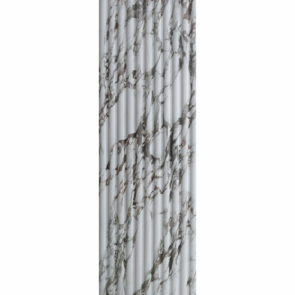 Indulgence White Calacatta Viola Marble Effect Fluted Decor Wall Tiles - Image 2