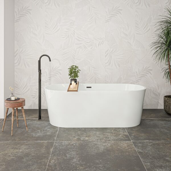 Signature Floral White Matt Patterned Wall Tiles